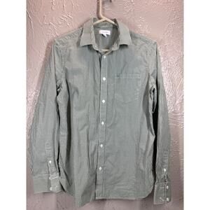 Calvin Klein Long Sleeve Button-Up Pocket Shirt Check Mens Size Small